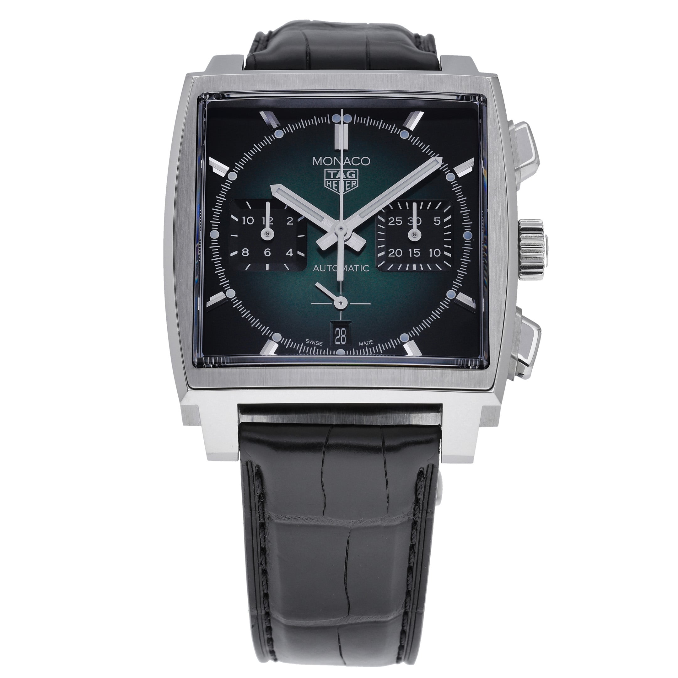 Tag Heuer Monaco CBL2116 with green dial and steel case - product image 3