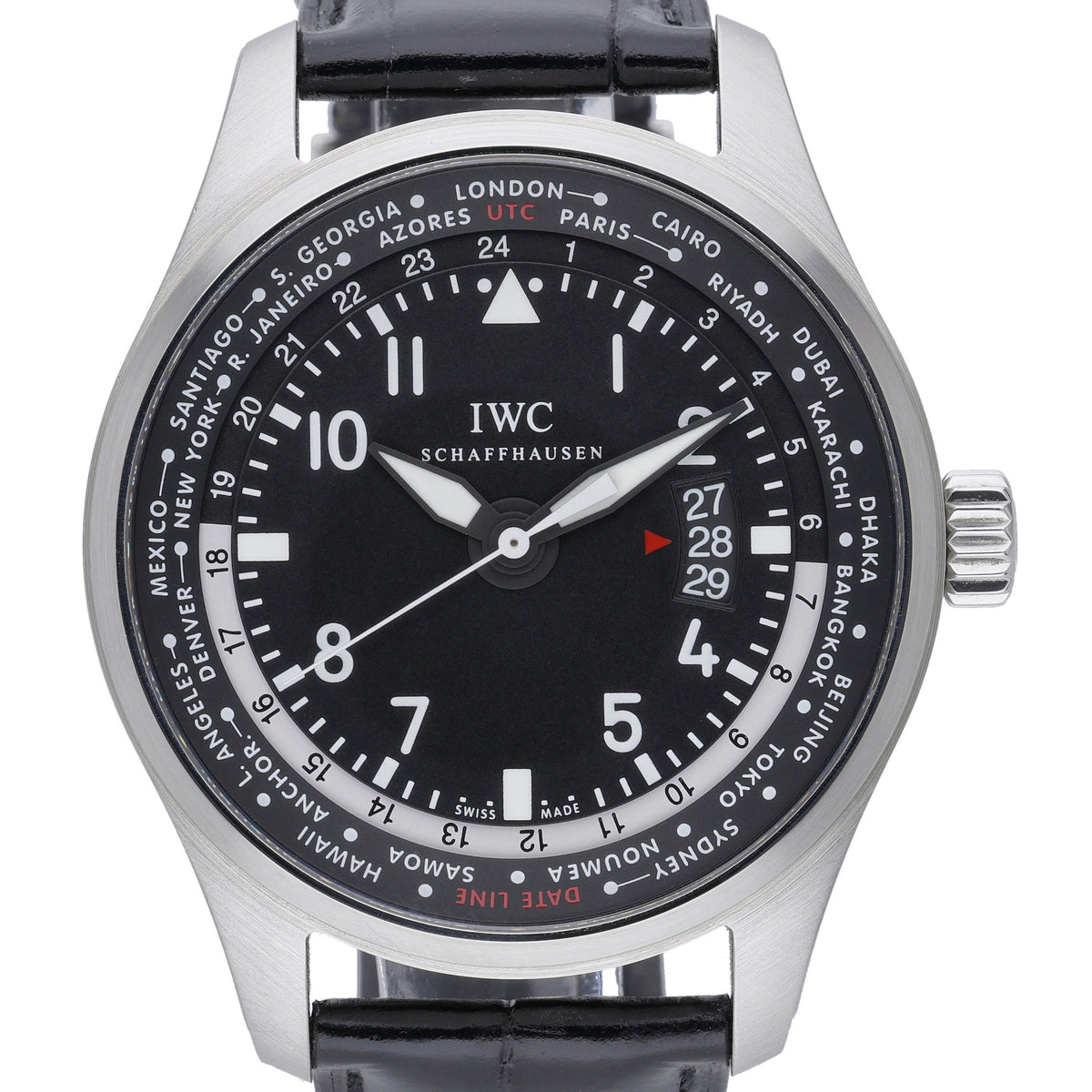 IWC Worldtimer IW326201 with black dial and steel case