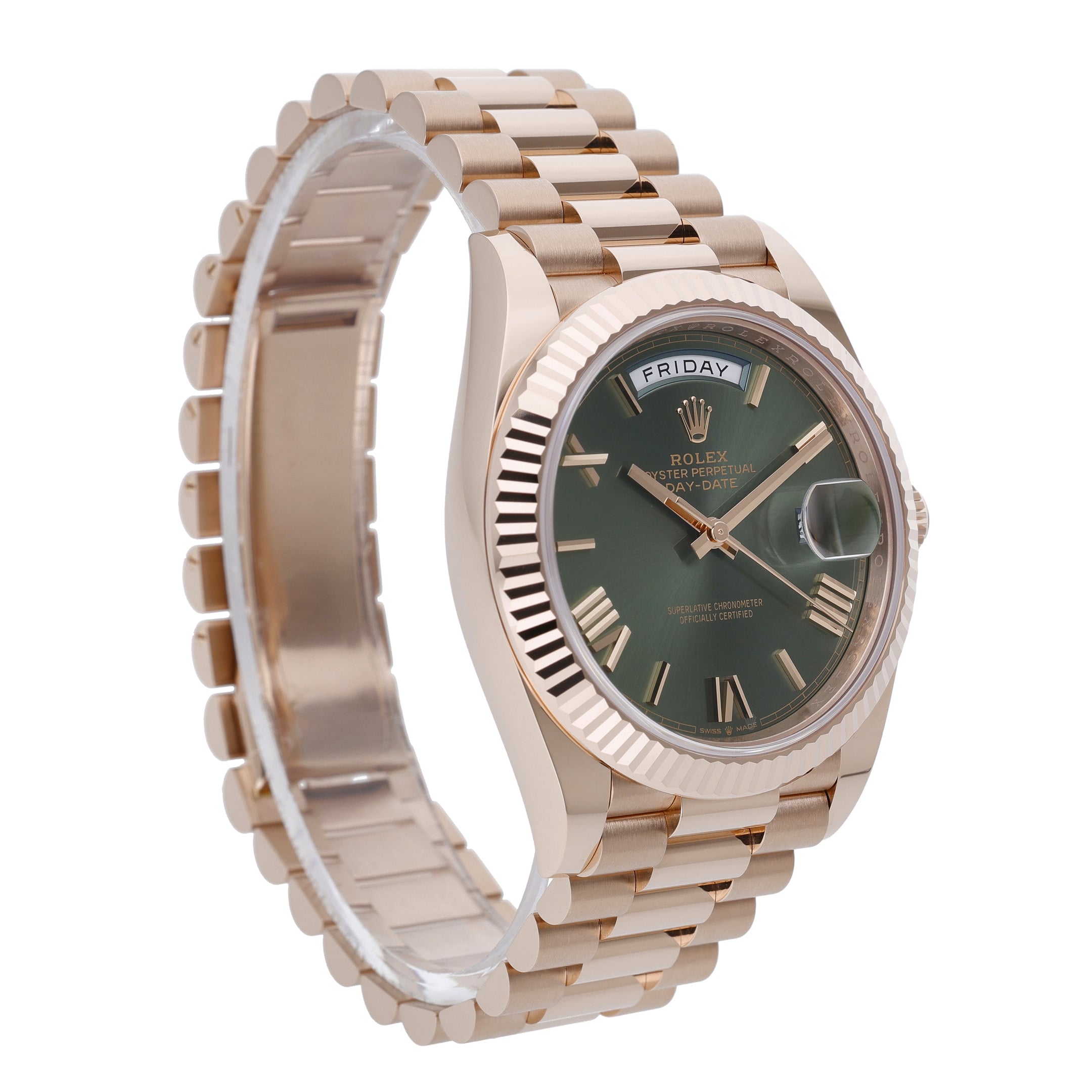 Rolex Day-Date 40 228235 with olive green dial and 18ct rose gold case - product image 4