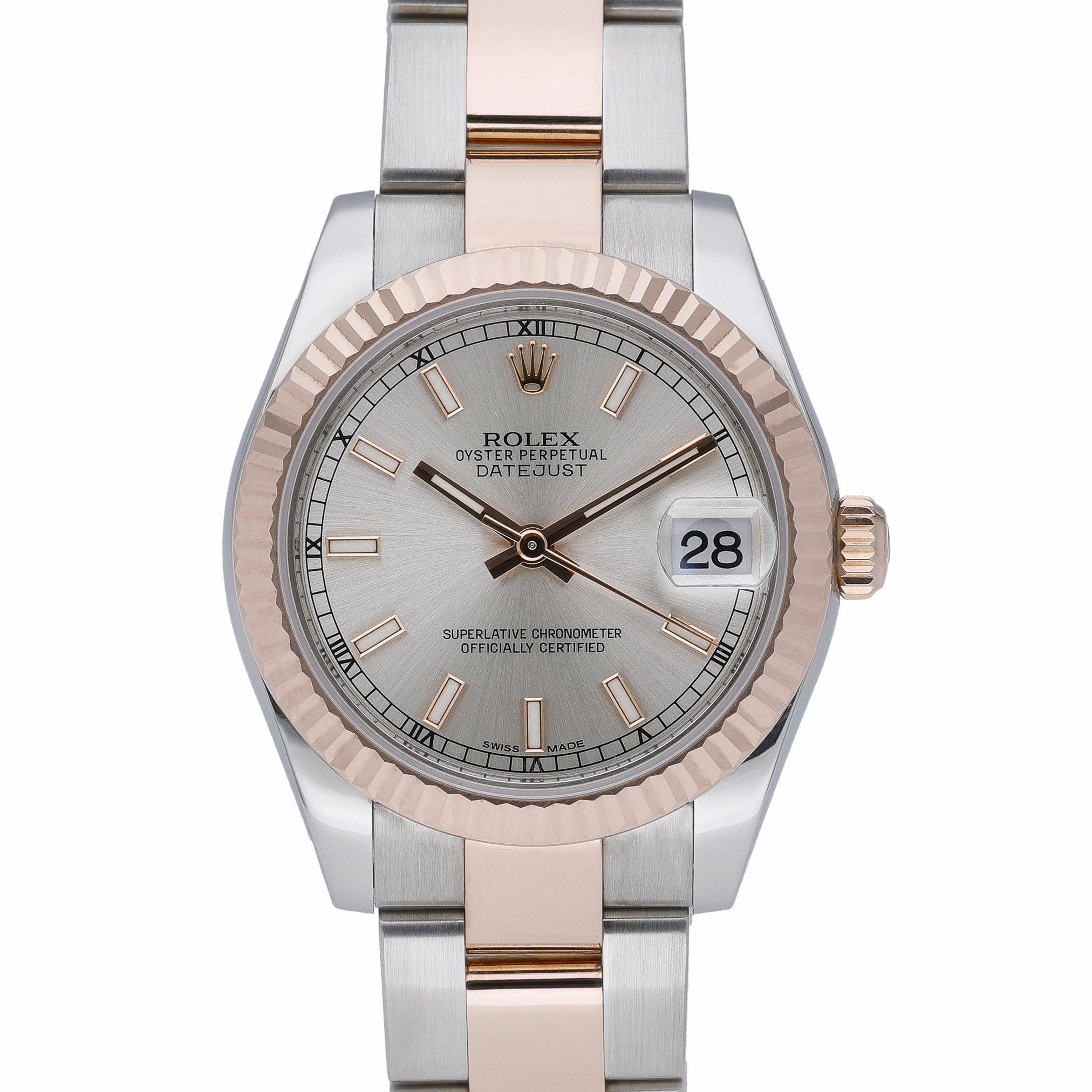 Rolex Datejust 178271 with silver dial and steel & rose gold case
