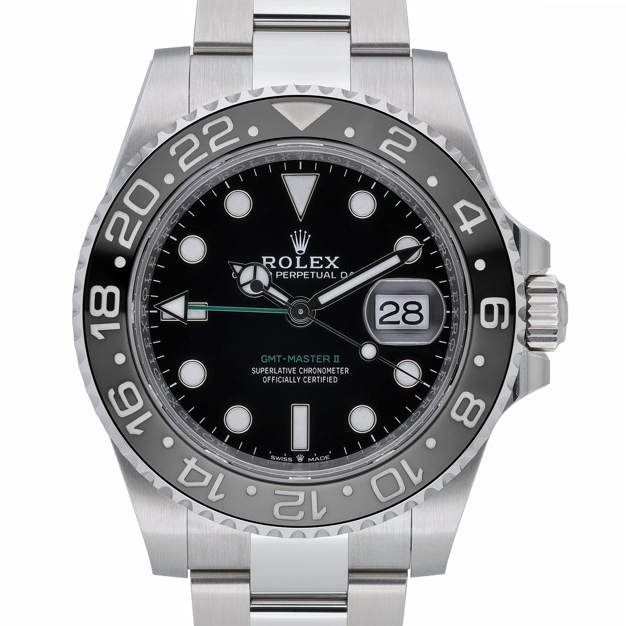 Rolex GMT-Master II 126710GRNR with black dial and oystersteel case