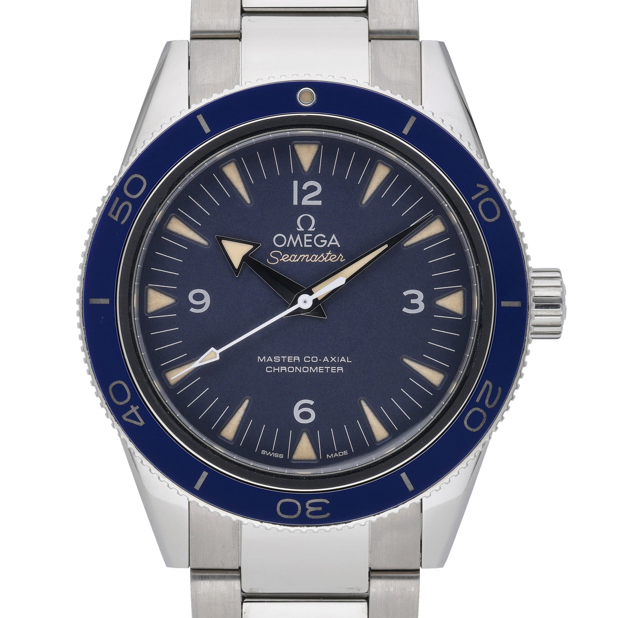 Omega Seamaster 300 23390412103001 with blue dial and titanium case